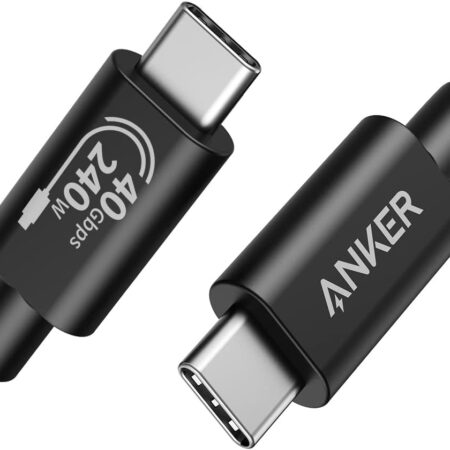 Anker USB-C Cable 240W, 40Gbps, 8K Video – 3.3ft