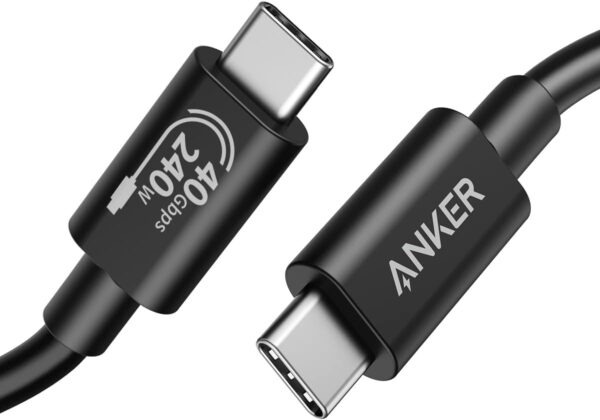 Anker USB-C Cable 240W, 40Gbps, 8K Video – 3.3ft