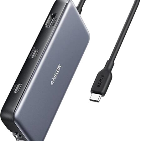 Anker 555 USB-C Hub (8-in-1), with 100W Power Delivery, 4K 60Hz 8-in-1, Gray