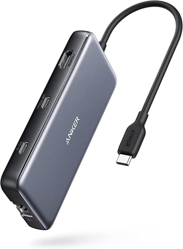 Anker 555 USB-C Hub (8-in-1), with 100W Power Delivery, 4K 60Hz 8-in-1, Gray
