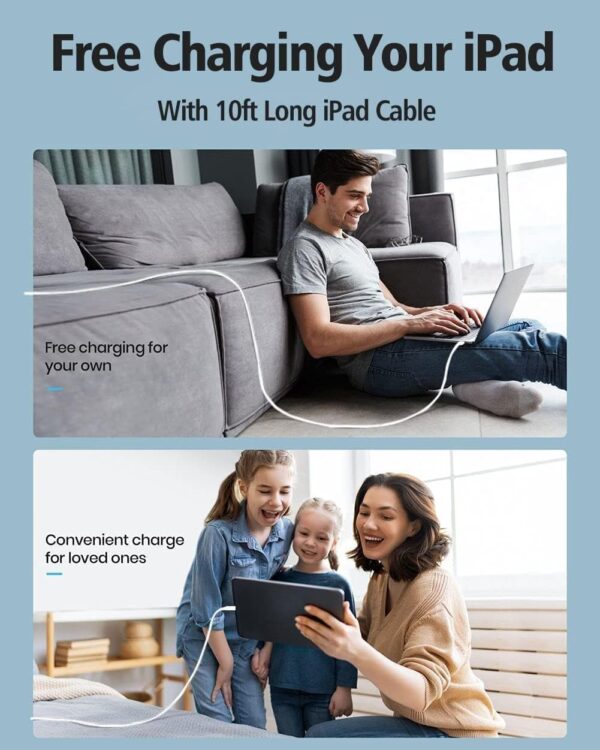 10FT USB-C iPad Charger Cable with 20W Fast Power - Image 7