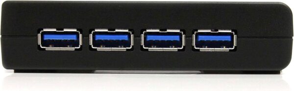 StarTech 4-Port USB 3.0 SuperSpeed Hub with Power Adapter 4 Ports, Black - Image 2
