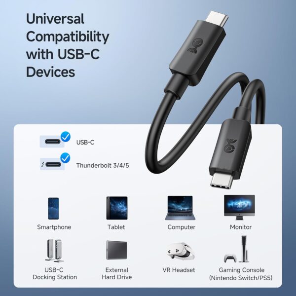 Cable Matters USB-C to USB-C Cable 20Gbps, 6ft - Image 5