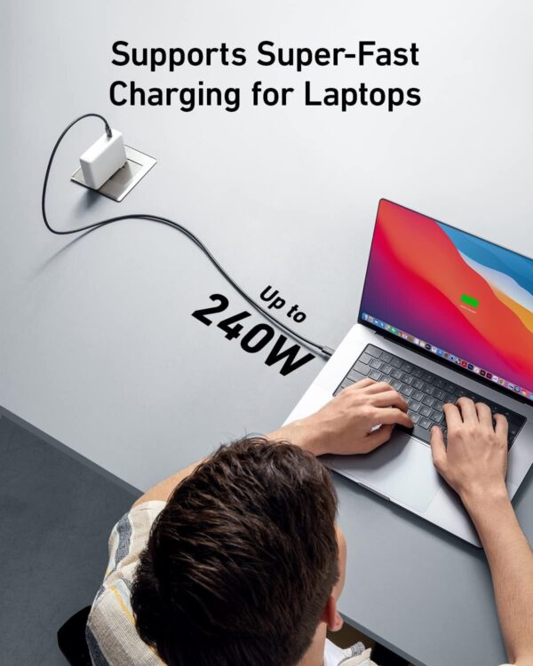 Anker USB-C Cable 240W, 40Gbps, 8K Video – 3.3ft - Image 4
