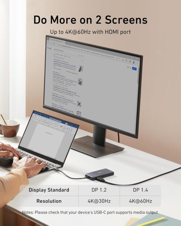 Anker 555 USB-C Hub (8-in-1), with 100W Power Delivery, 4K 60Hz 8-in-1, Gray - Image 5