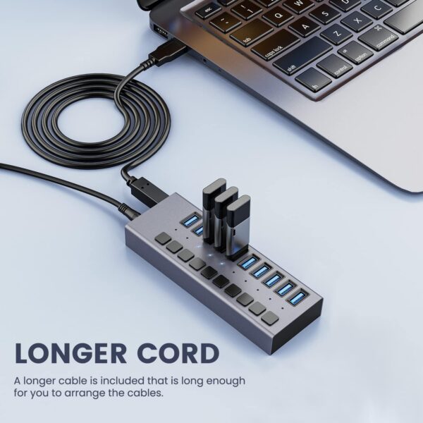 ACASIS 10-Port USB 3.0 Hub with Power Adapter – 48W - Image 8