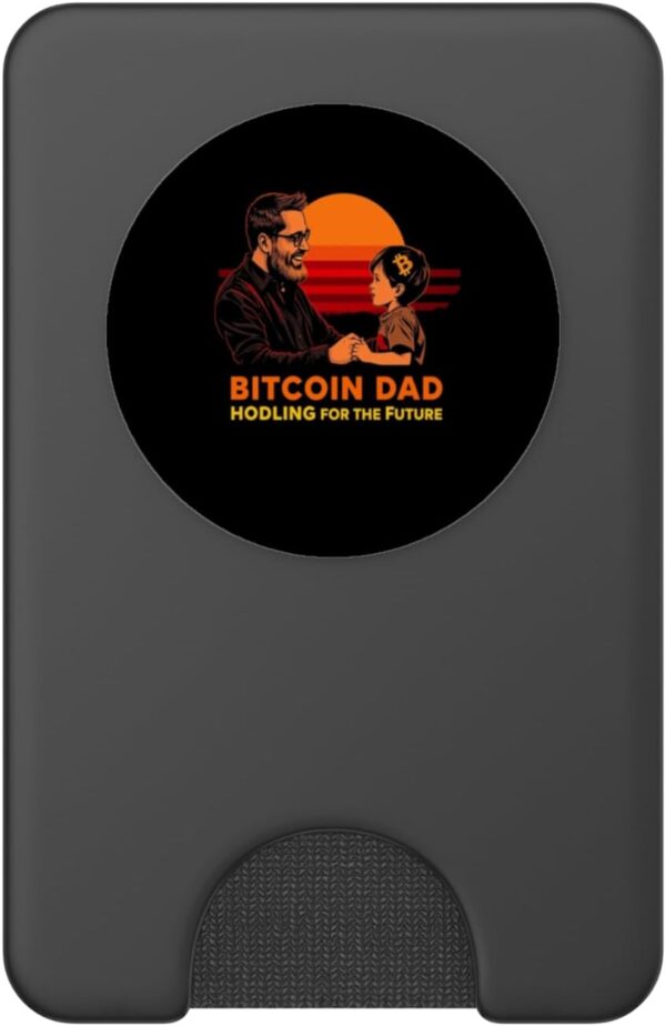 Crypto Dad Design Bitcoin Investor Gift HODL Legend PopSockets Black - Image 2