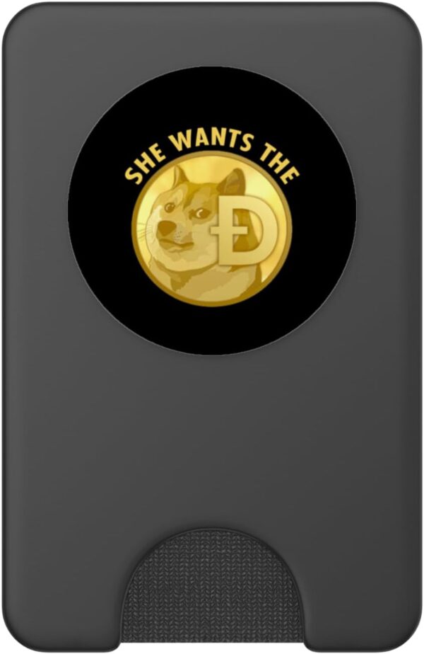 Funny She Wants The D Dogecoin Cryptocurrency Doge Cryptos PopSockets Black - Image 2