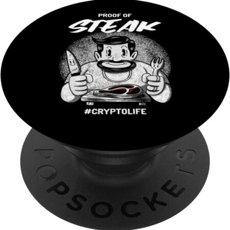 Funny Crypto Art Gift Proof Of Stake Currency Meme PopSockets Black