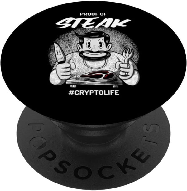 Funny Crypto Art Gift Proof Of Stake Currency Meme PopSockets Black