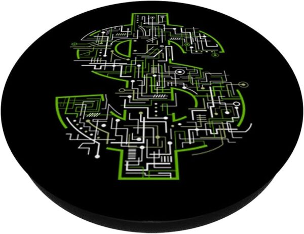 Dollar Sign Gift Money Financial Advisor Crypto Blockchain PopSockets Black - Image 2