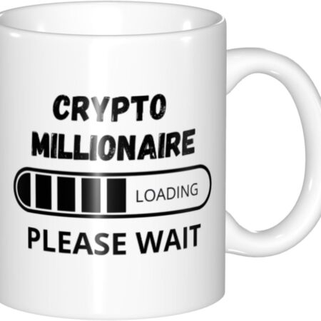 Crypto Millionaire Loading... Ceramic Coffee Mug Cup, Funny Large, White