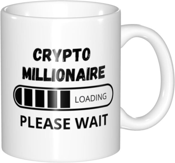 Crypto Millionaire Loading... Ceramic Coffee Mug Cup, Funny Large, White