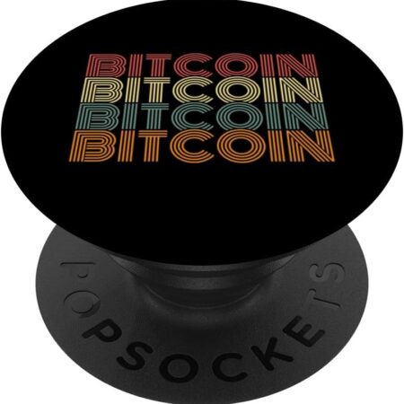 Bitcoin crypto for men funny gift idea retro vintage PopSockets Black