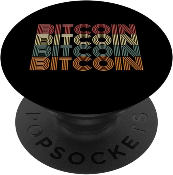 Bitcoin crypto for men funny gift idea retro vintage PopSockets Black