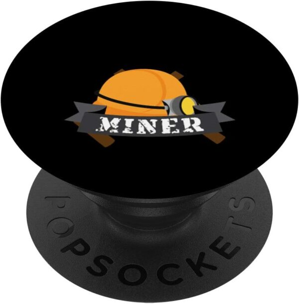 Crypto Miner Mining Concept Artwork Bitcoin Gift PopSockets Swappable Black