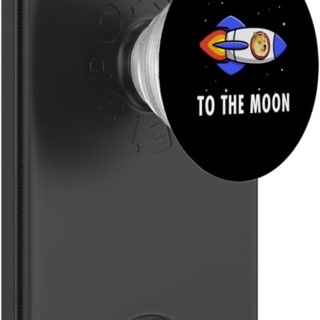 Funny Doge To The Moon Crypto Shiba Inu Cryptocurrency PopSockets Black