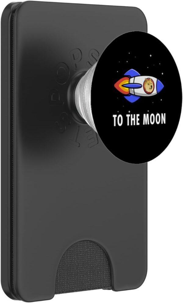 Funny Doge To The Moon Crypto Shiba Inu Cryptocurrency PopSockets Black