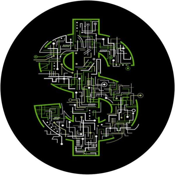 Dollar Sign Gift Money Financial Advisor Crypto Blockchain PopSockets Black - Image 3