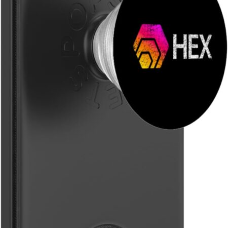 Hexican Logo HEX Distressed Vintage Crypto Trader Gift PopSockets Black
