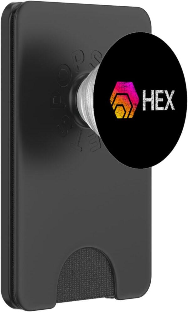 Hexican Logo HEX Distressed Vintage Crypto Trader Gift PopSockets Black
