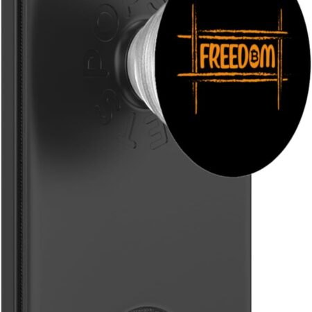 Freedom Bitcoin Funny BTC Crypto Gift for Dad PopSockets Black