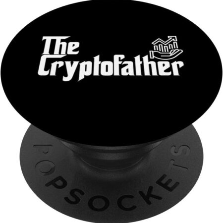 The Crypto Father Funny Cryptocurrency Trader Dad Gift PopSockets Black