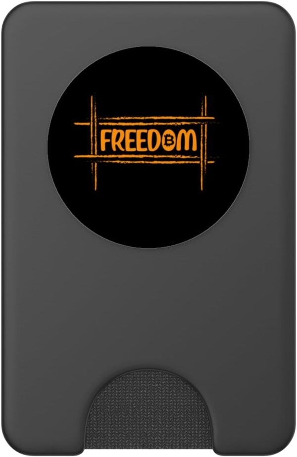 Freedom Bitcoin Funny BTC Crypto Gift for Dad PopSockets Black - Image 2