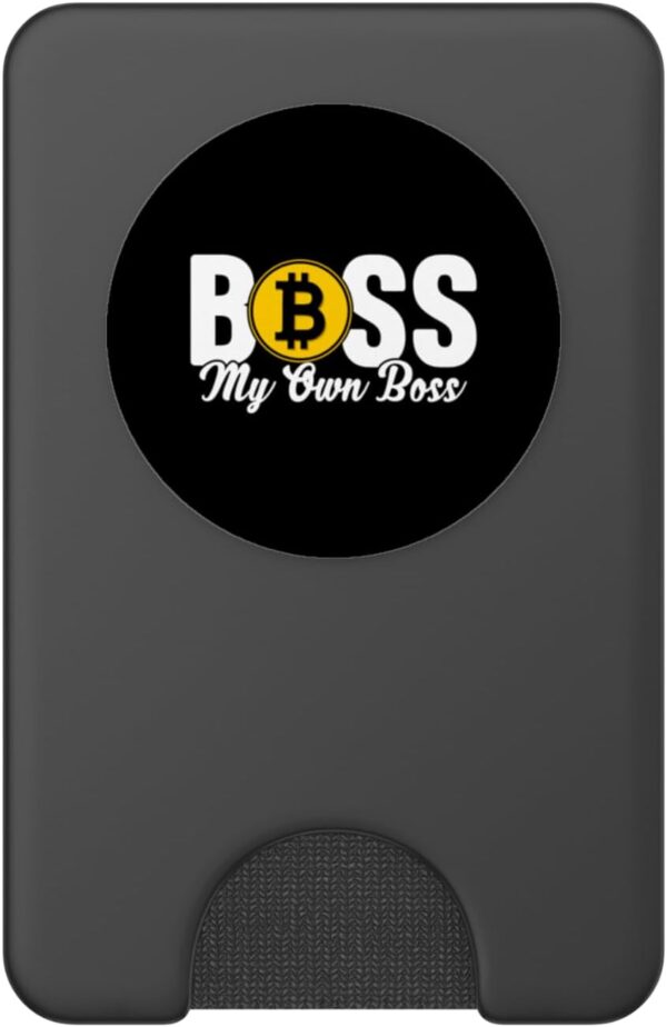 Bitcoin Boss My Own Funny BTC Crypto Gift PopSockets PopWallet Black - Image 2