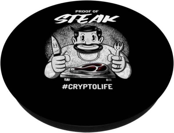 Funny Crypto Art Gift Proof Of Stake Currency Meme PopSockets Black - Image 2