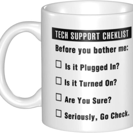 Funny Tech Support Checklist Helpdesk Hotline Coffee & Tea Gift Mug White