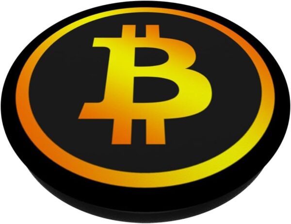 Bitcoin crypto for men funny gift idea PopSockets Swappable PopGrip Black - Image 2