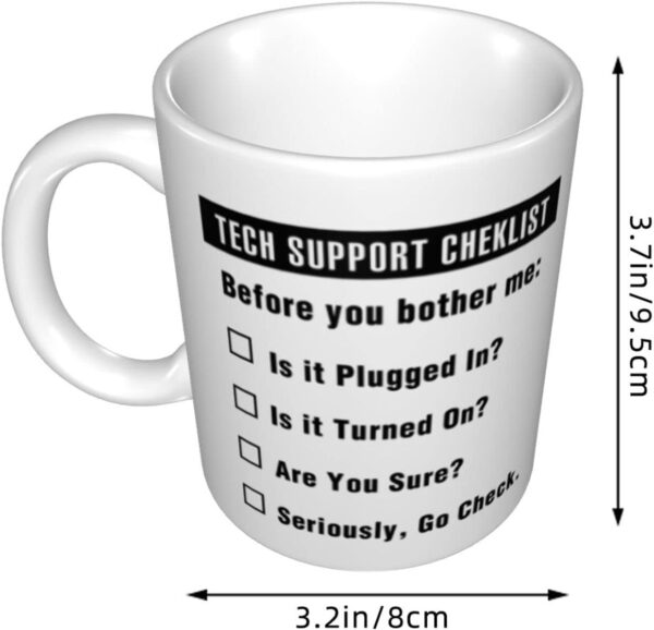 Funny Tech Support Checklist Helpdesk Hotline Coffee & Tea Gift Mug White - Image 3