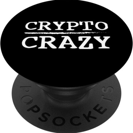 Crypto Crazy Digital Currency Bitcoin Lover Gift PopSockets Swappable Black