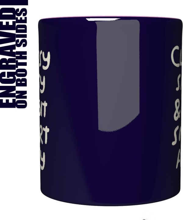 NM NEXTMUG Engraved Ceramic Mug - Classy Sassy & A Bit #4 Cobalt Blue&Pink - Image 3