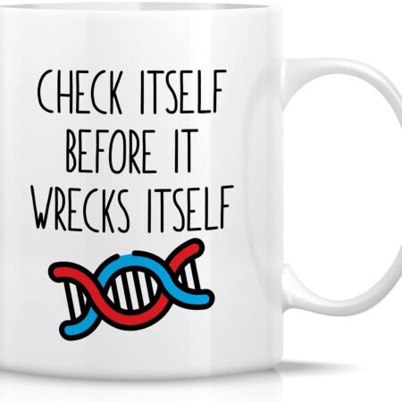 Retreez Funny Mug - Check Itself Before It Wrecks 11-Ounce, TCH011 - White