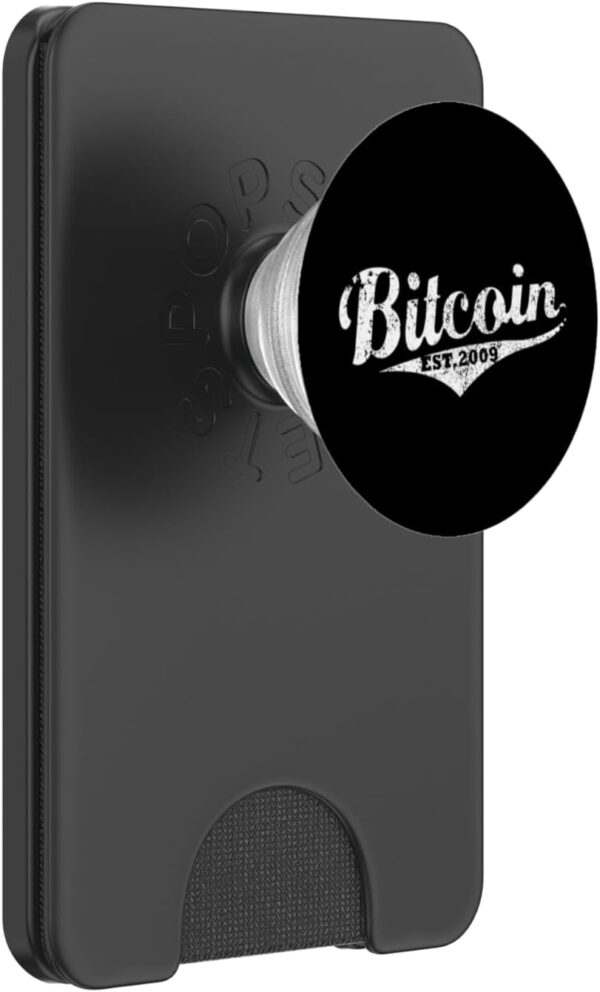Bitcoin Retro Logo BTC Outline Vintage Crypto Trader Gift PopSockets Black