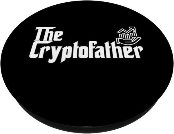 The Crypto Father Funny Cryptocurrency Trader Dad Gift PopSockets Black - Image 2