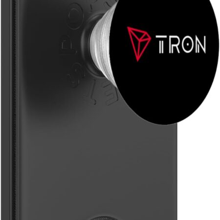 Tron TRX Cryptocurrency Crypto Trader Gift Logo White Colors PopSockets Black