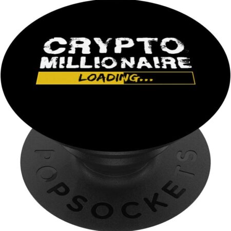 Crypto Millionaire Loading Funny Bitcoin Gift PopSockets Swappable Black