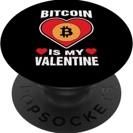 Bitcoin Is My Valentine Crypto Humor Funny Love Holiday Gift PopSockets Black