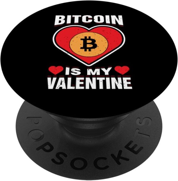 Bitcoin Is My Valentine Crypto Humor Funny Love Holiday Gift PopSockets Black