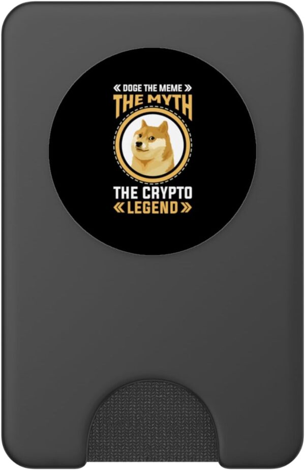 The Meme Myth Legend Dogecoin Crypto Trader Gift PopSockets Black - Image 2