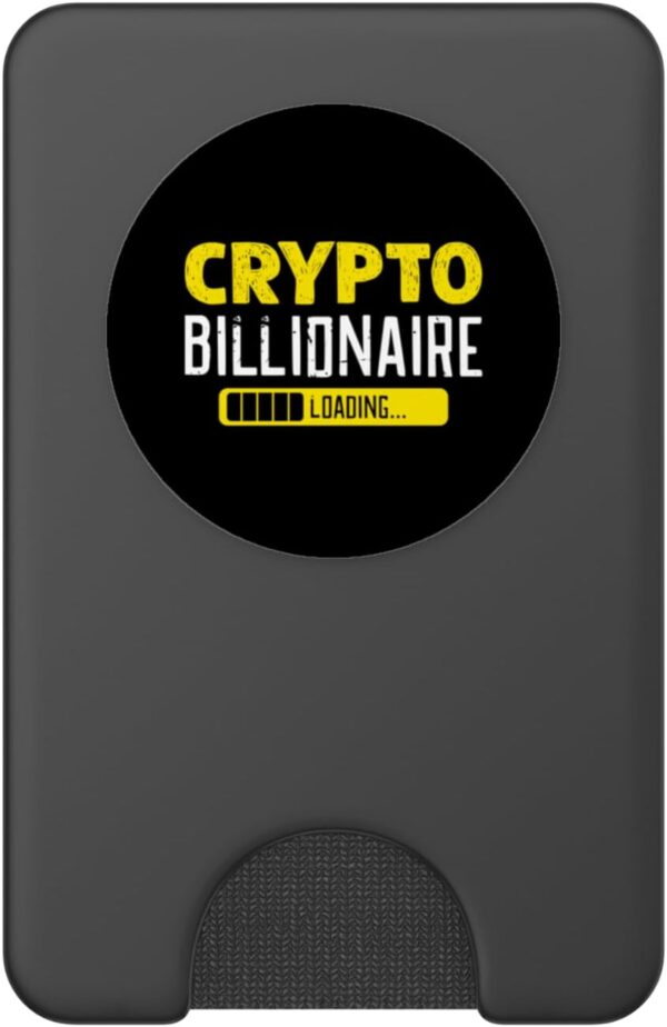 Crypto Billionaire Loading Bitcoin Retro Gift PopSockets Black - Image 2