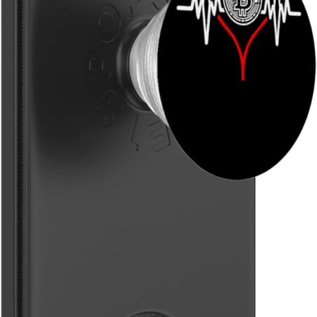 Heartbeat Bitcoin Crypto Trader Investor Gift Boys Girls PopSockets Black