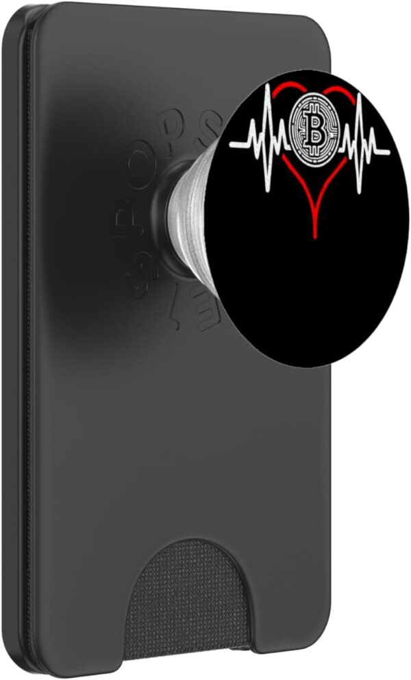 Heartbeat Bitcoin Crypto Trader Investor Gift Boys Girls PopSockets Black