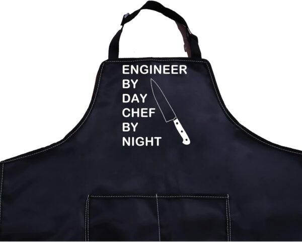 PXTIDY Funny Engineer Gift Kitchen Apron Cooking Lover By Black - Image 2