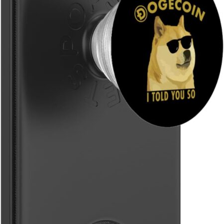 Funny Dogecoin I Told You So Crypto Doge Cryptocurrency Meme PopSockets Black