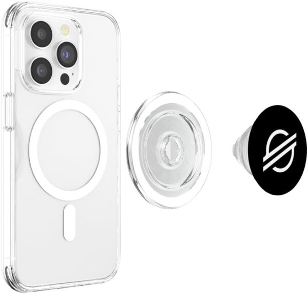 White PopSockets PopGrip for MagSafe Clear - Image 3