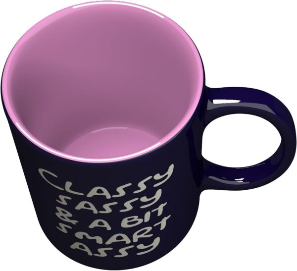 NM NEXTMUG Engraved Ceramic Mug - Classy Sassy & A Bit #4 Cobalt Blue&Pink - Image 4